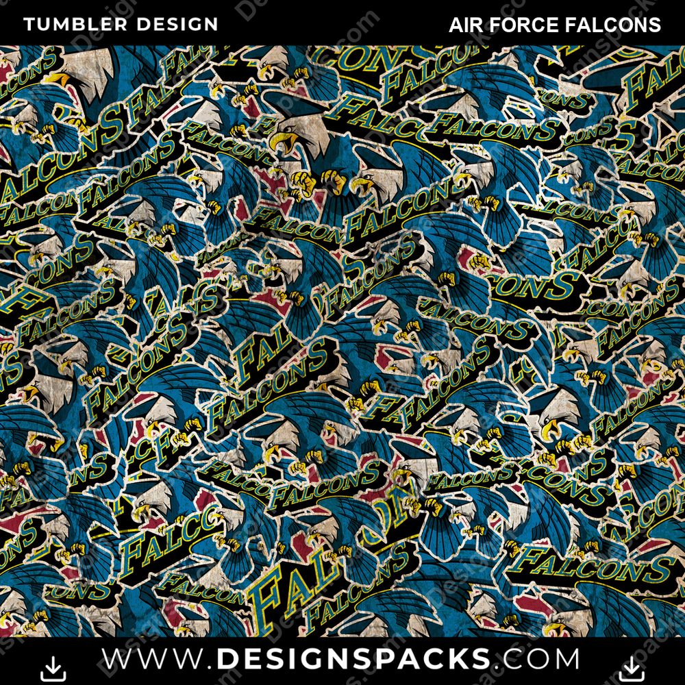 College Sport Logo BG Air Force Falcons NCAA College Sport Tumbler Digital Wrap Design Download