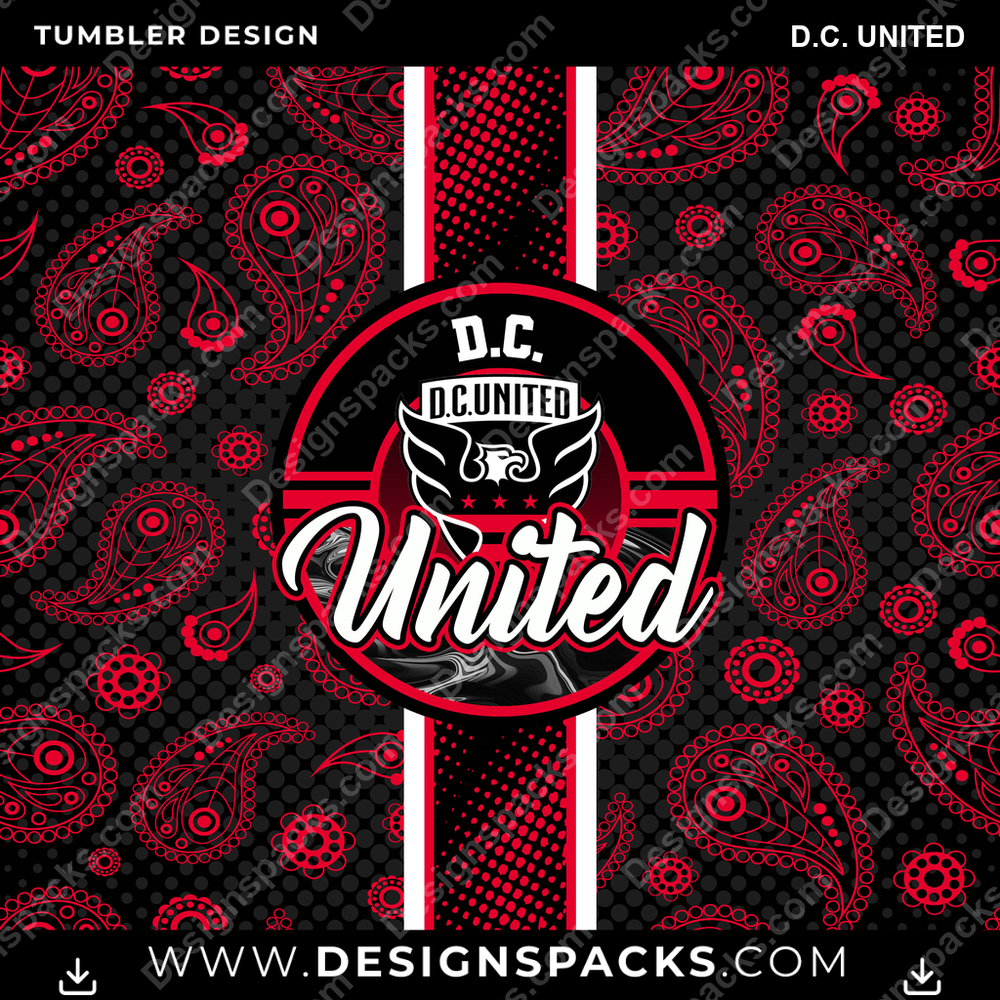 Soccer Handkerchief D.C. United Tumbler Digital Wrap Design