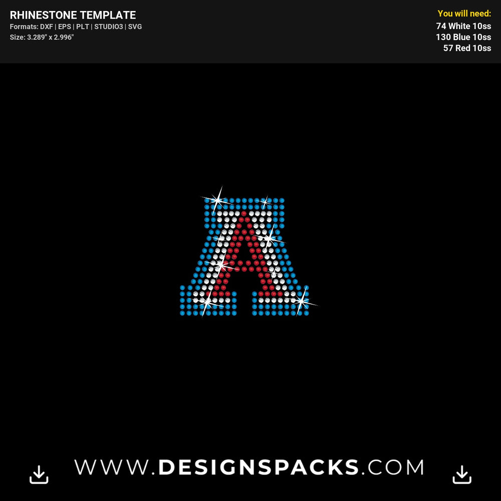 University Of Arizona Logo 3 Inches Rhinestone Digital Template