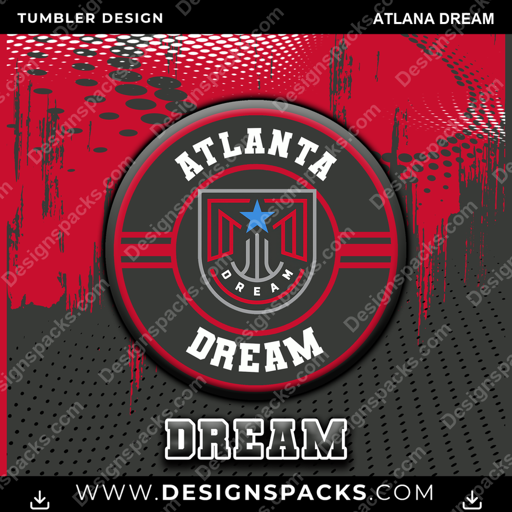 Basketball Dot Logo Atlana Dream Tumbler Digital Wrap Design