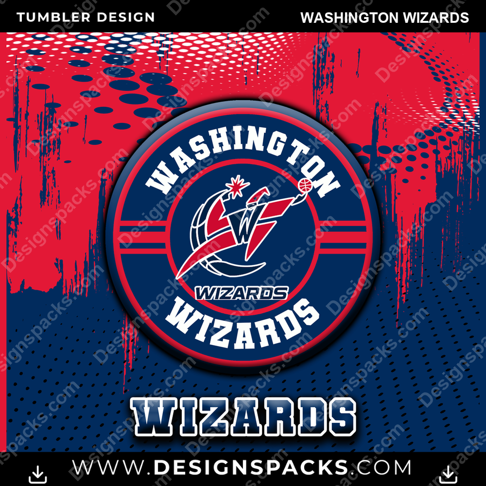 Basketball Dot Logo Washington Wizards Tumbler Digital Wrap Design