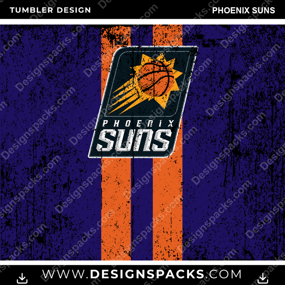 Basketball Grunge Style Phoenix Suns Tumbler Digital Wrap Design