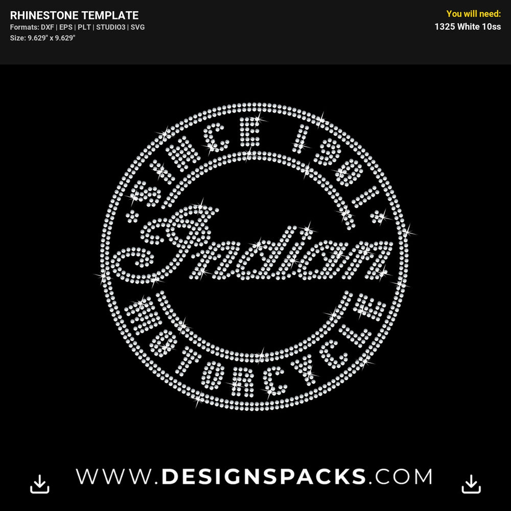 Indian Motorcycle Rhinestone Digital Template