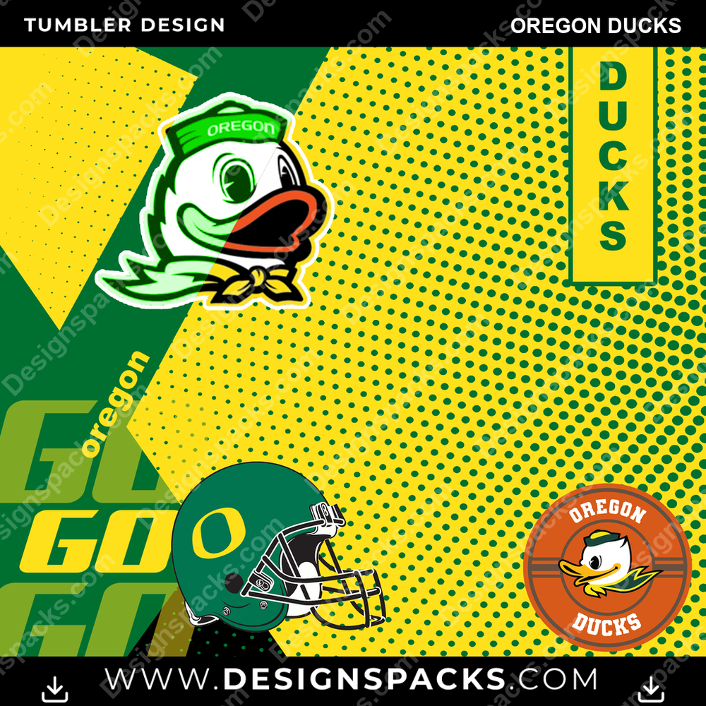 College Sport GO Oregon Ducks Tumbler Digital Wrap Design