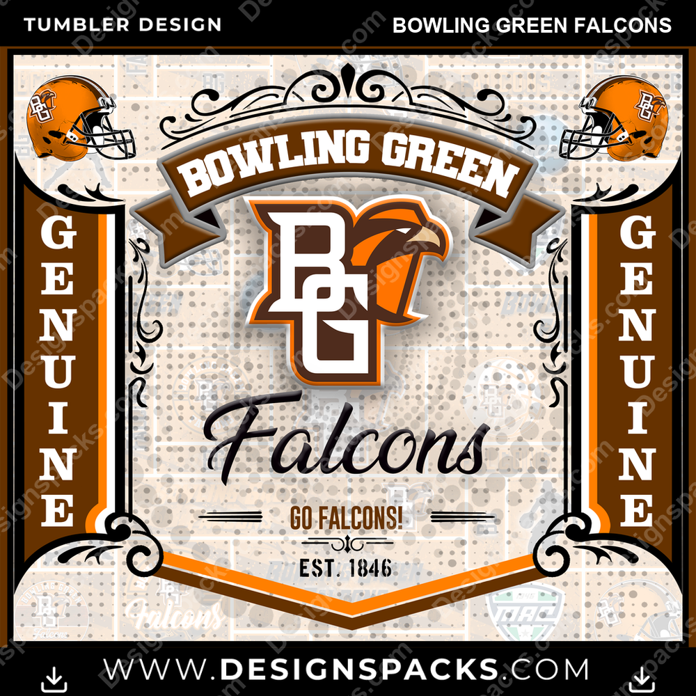 College Sport Bud Bowling Green Falcons NCAA College Sport Tumbler Digital Wrap Design Download