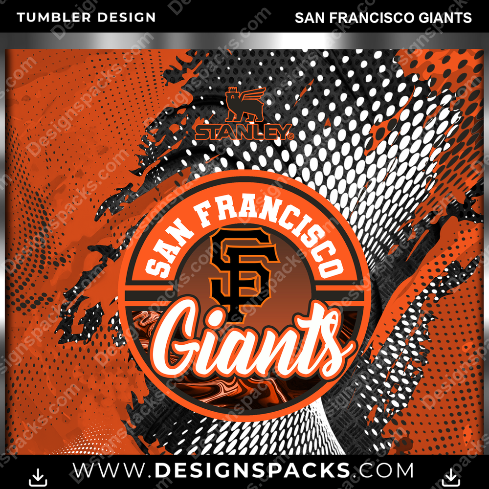 Baseball Stanley San Francisco Giants Tumbler Digital Wrap Design