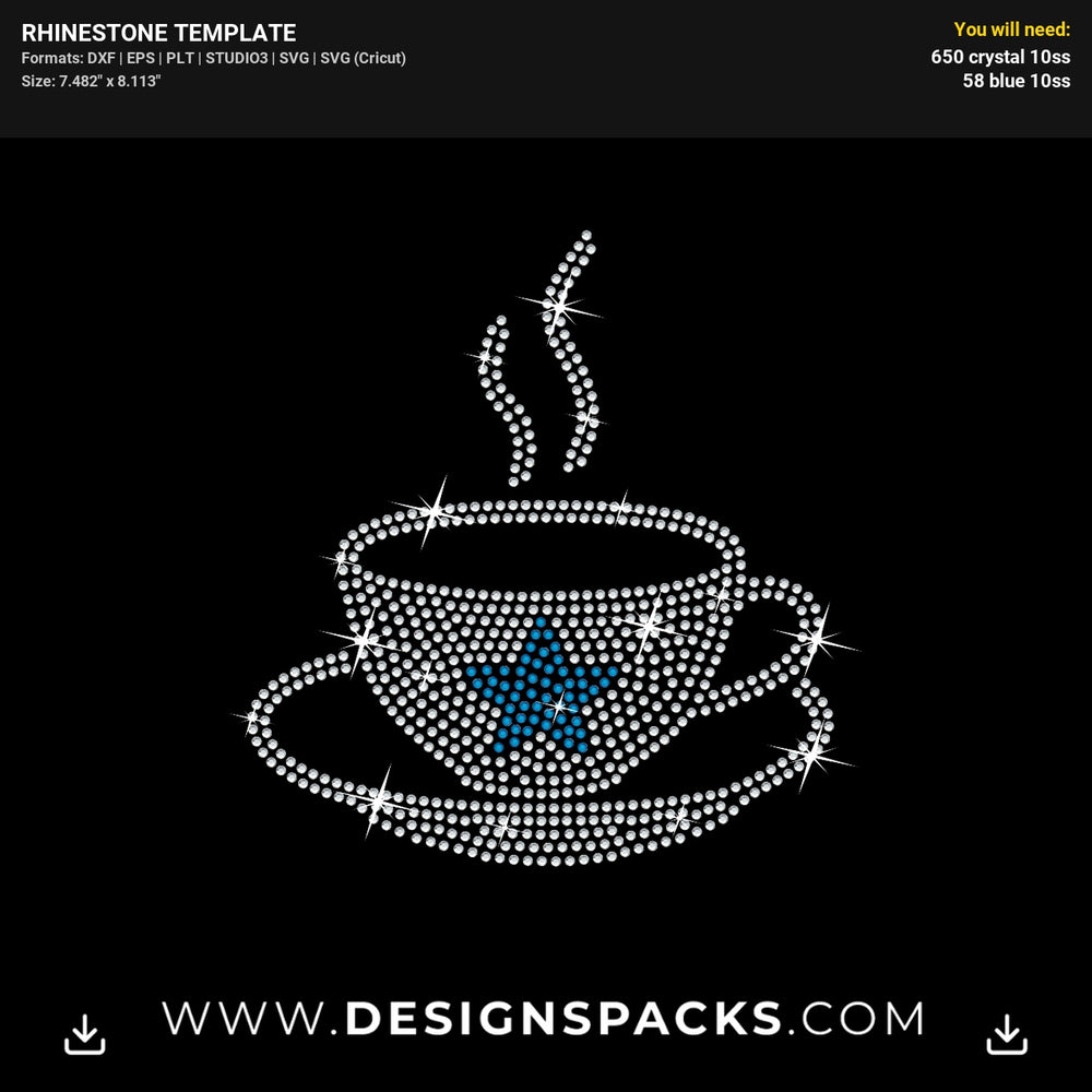 Coffee Cowboys Rhinestone Digital Template