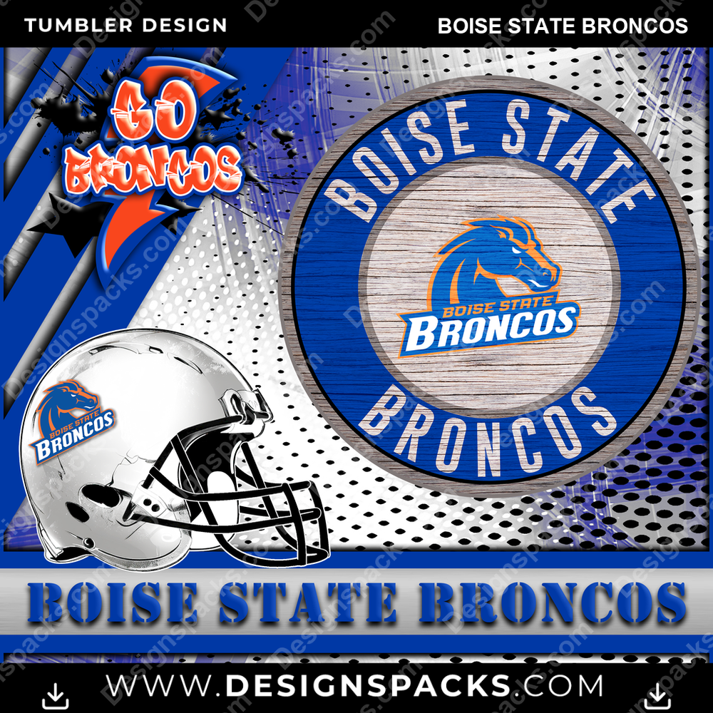 College Sport Go Team 2 Boise State Broncos NCAA College Sport Tumbler Digital Wrap Design Download