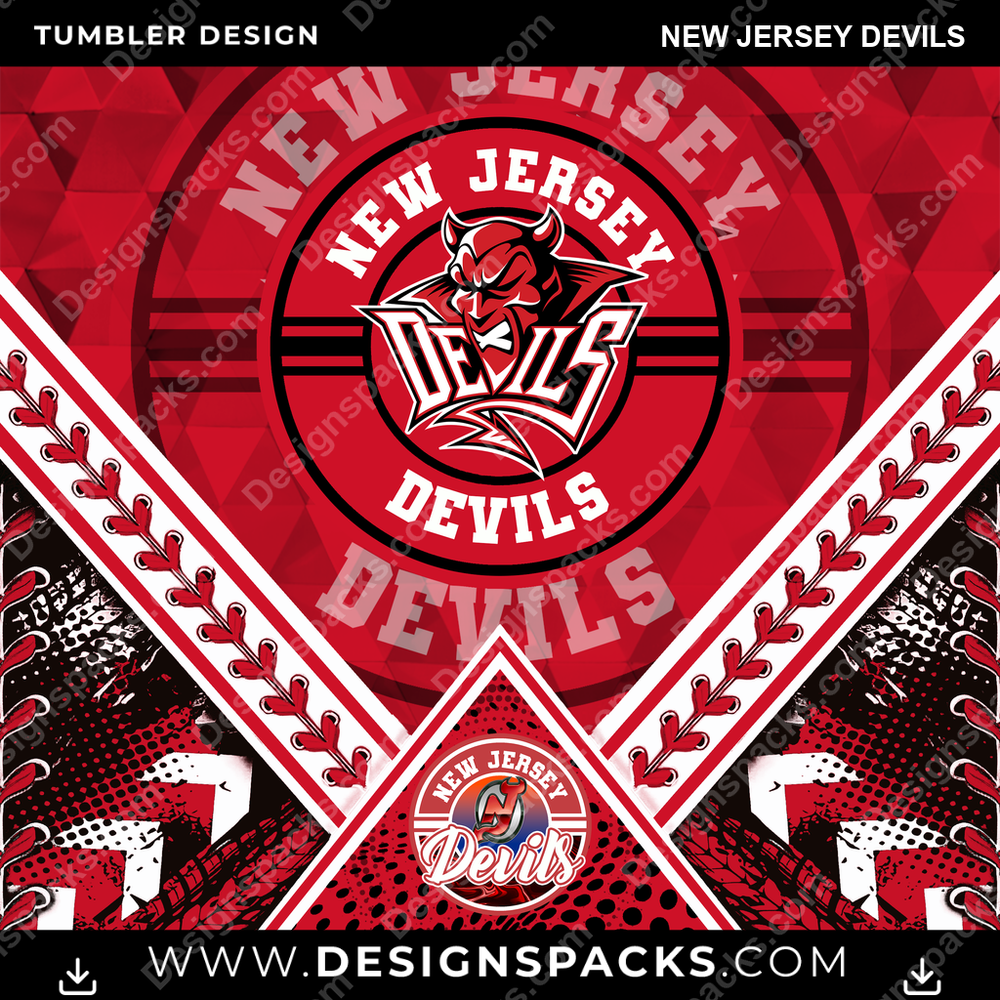 Hockey Diamond New Jersey Devils Tumbler Digital Wrap Design