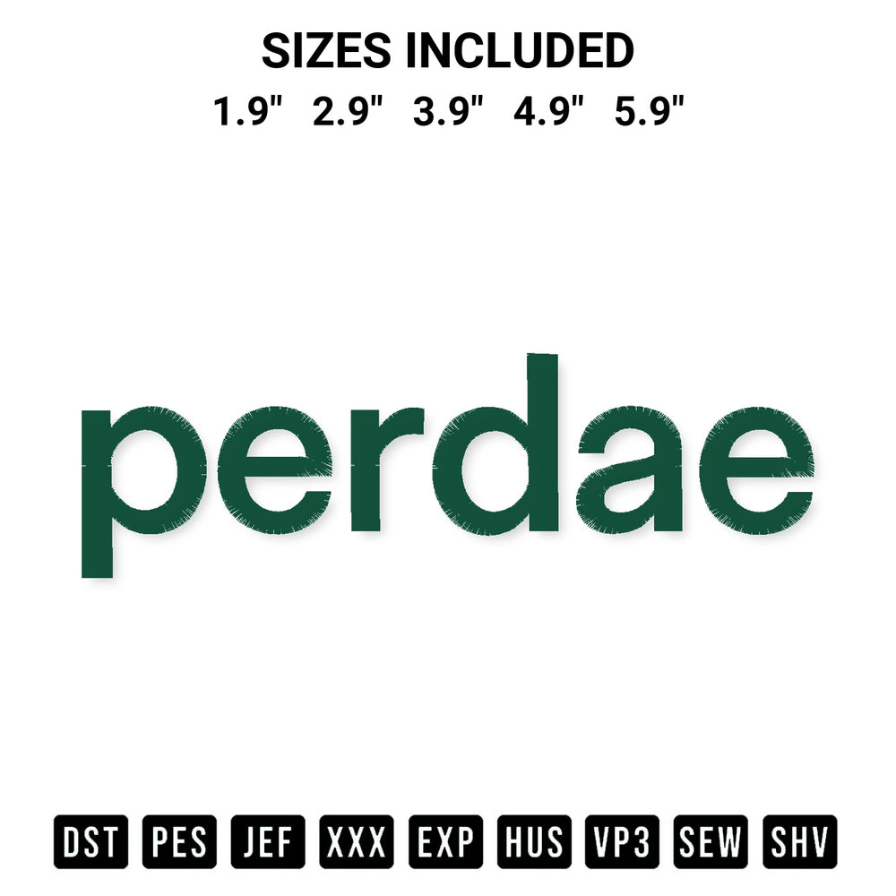 Transform your fabrics with the Perdae Embroidery Design embroidery design. Instant access to premium digitized patterns at Designspacks.com. Available sizes: 1.9", 2.9", 3.9", 4.9", 5.9".