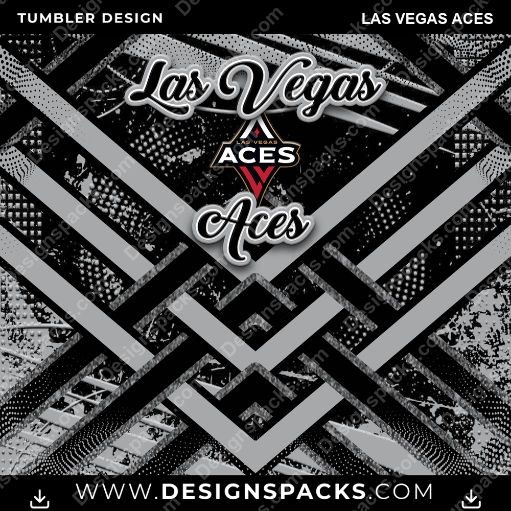 Basketball Glitter Stripe Las Vegas Aces Tumbler Digital Wrap Design