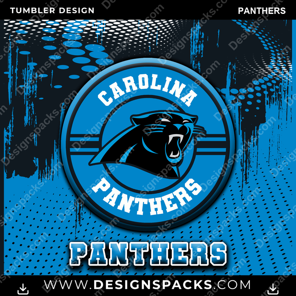 Football Dot Logo Panthers Tumbler Digital Wrap Design
