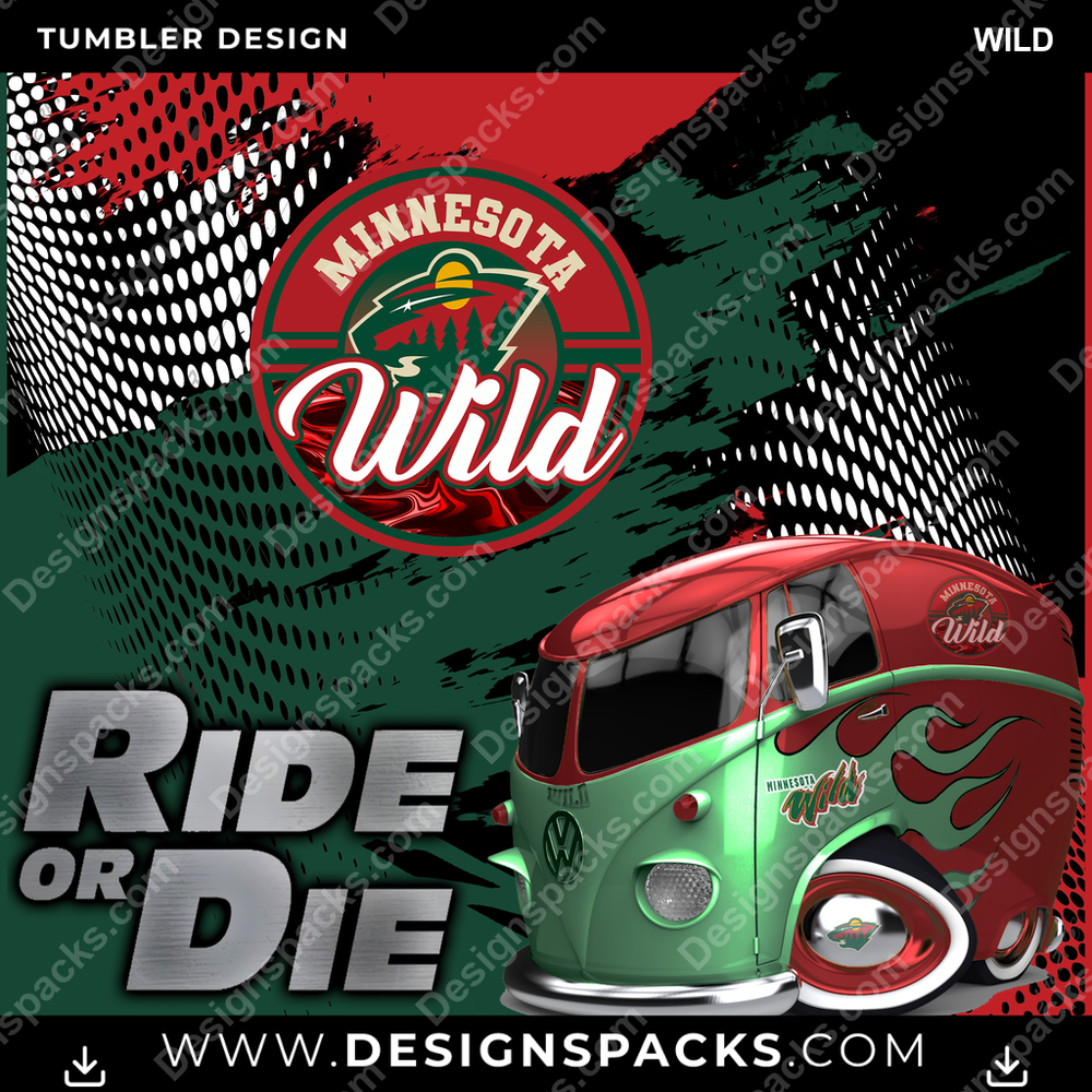 Ice Hockey RIDE or DIE WILD Tumbler Digital Wrap Design