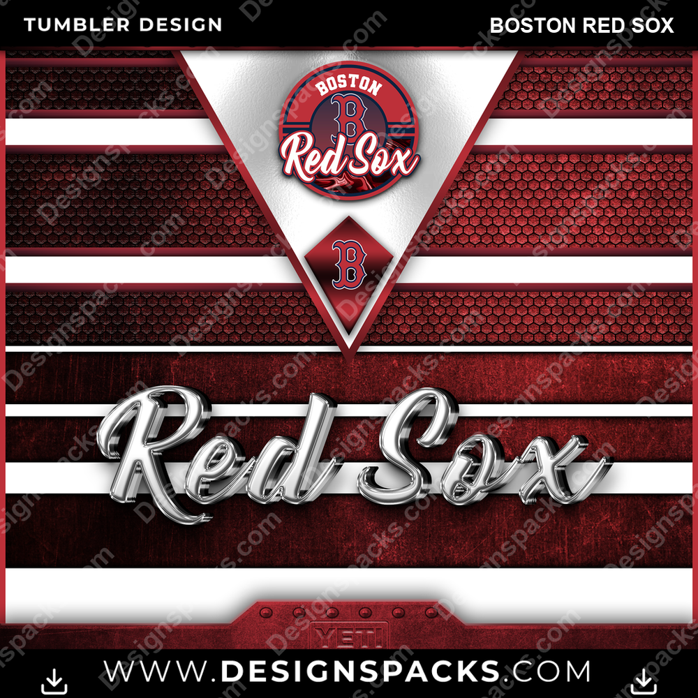 Baseball YETI Boston Red Sox Tumbler Digital Wrap Design