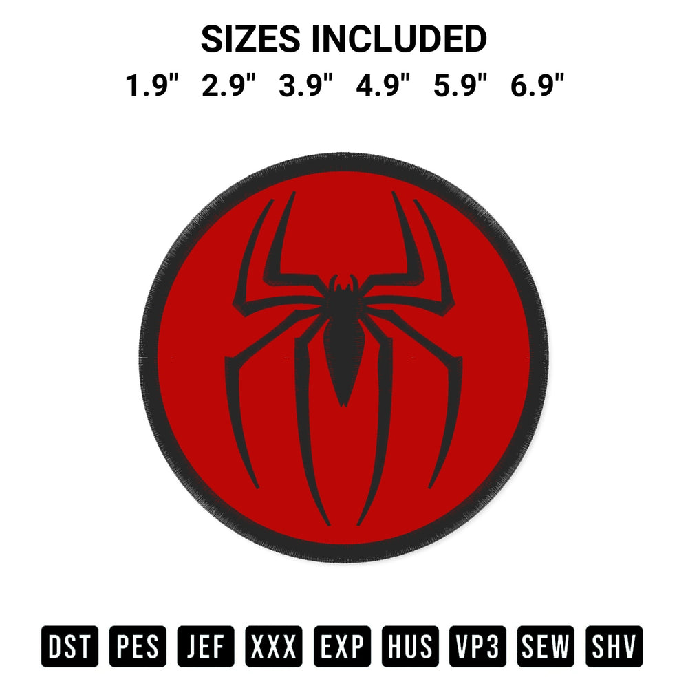Stitch like a pro with the Spider Man Logo Embroidery Design embroidery pattern from Designspacks.com. High-quality digital machine embroidery file. Available sizes: 1.9", 2.9", 3.9", 4.9", 5.9", 6.9".