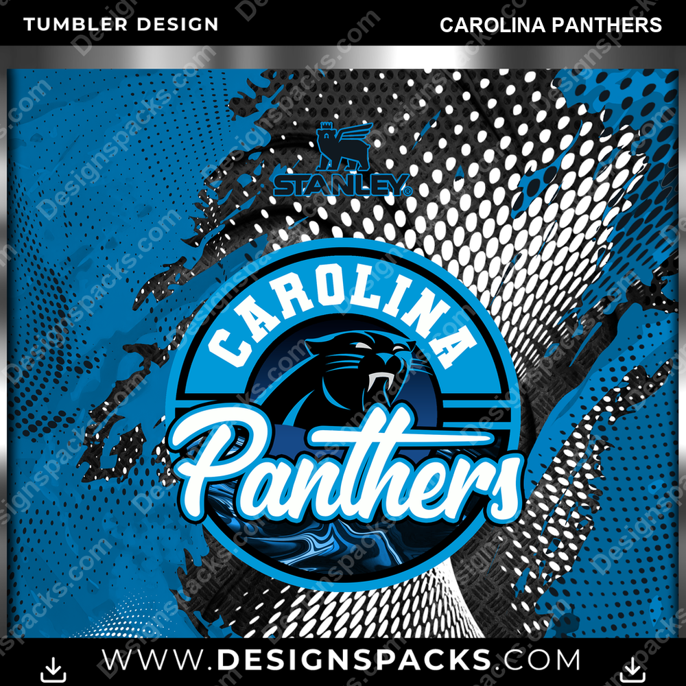 Football Stanley Carolina Panthers Tumbler Digital Wrap Design