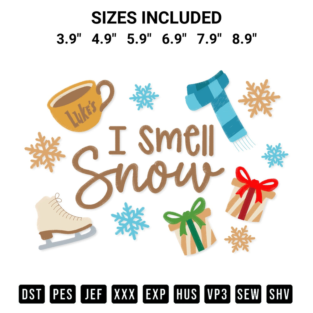 Create amazing crafts with the I Smell Snow Embroidery Design embroidery file. High-quality digital download from Designspacks.com, perfect for beginners and pros. Available sizes: 3.9", 4.9", 5.9", 6.9", 7.9", 8.9".