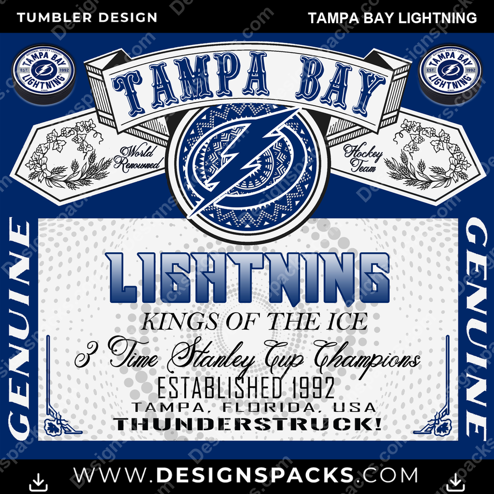 Hockey Budweiser Tampa Bay Lightning Tumbler Digital Wrap Design