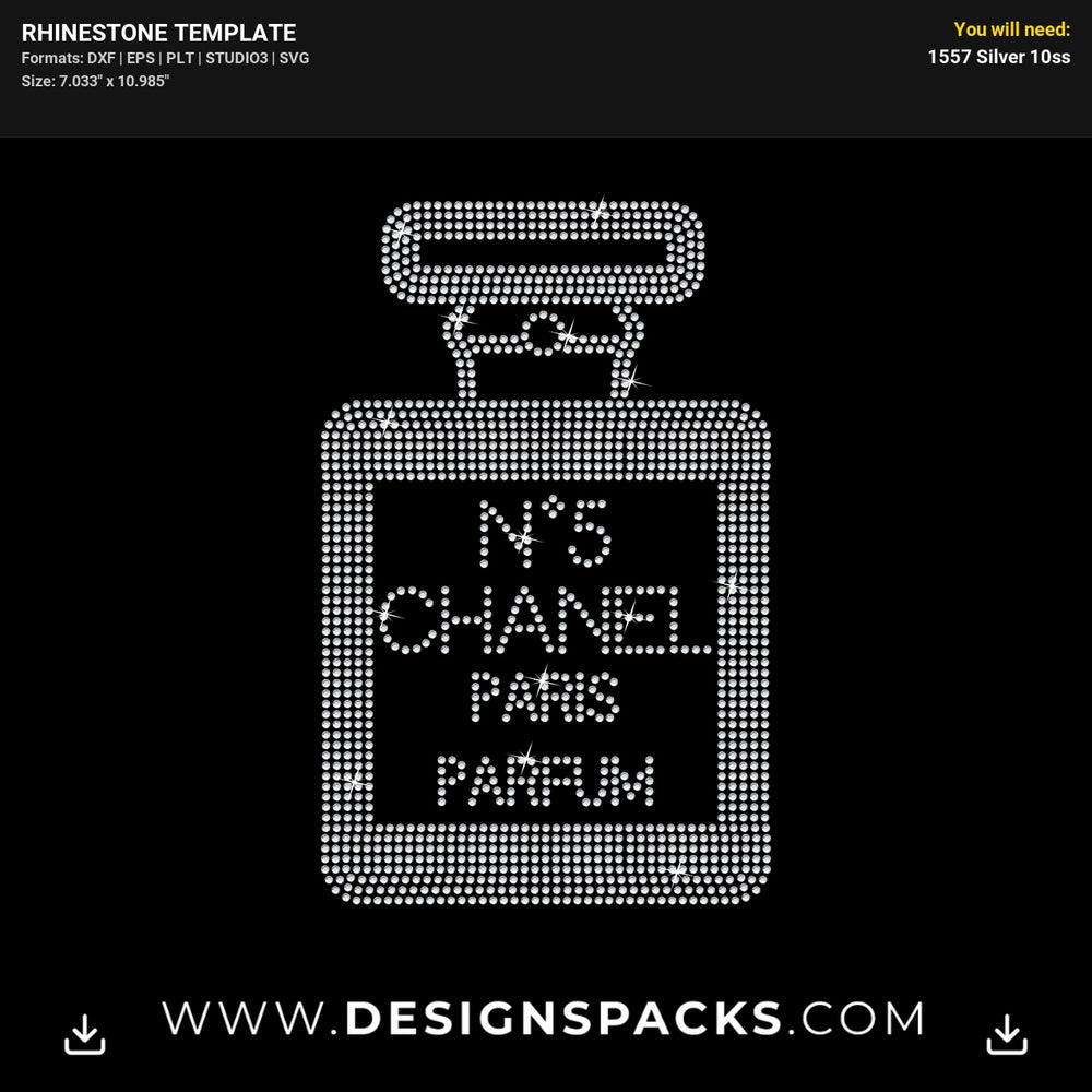 N5 Chanel Bottle Rhinestone Digital Template
