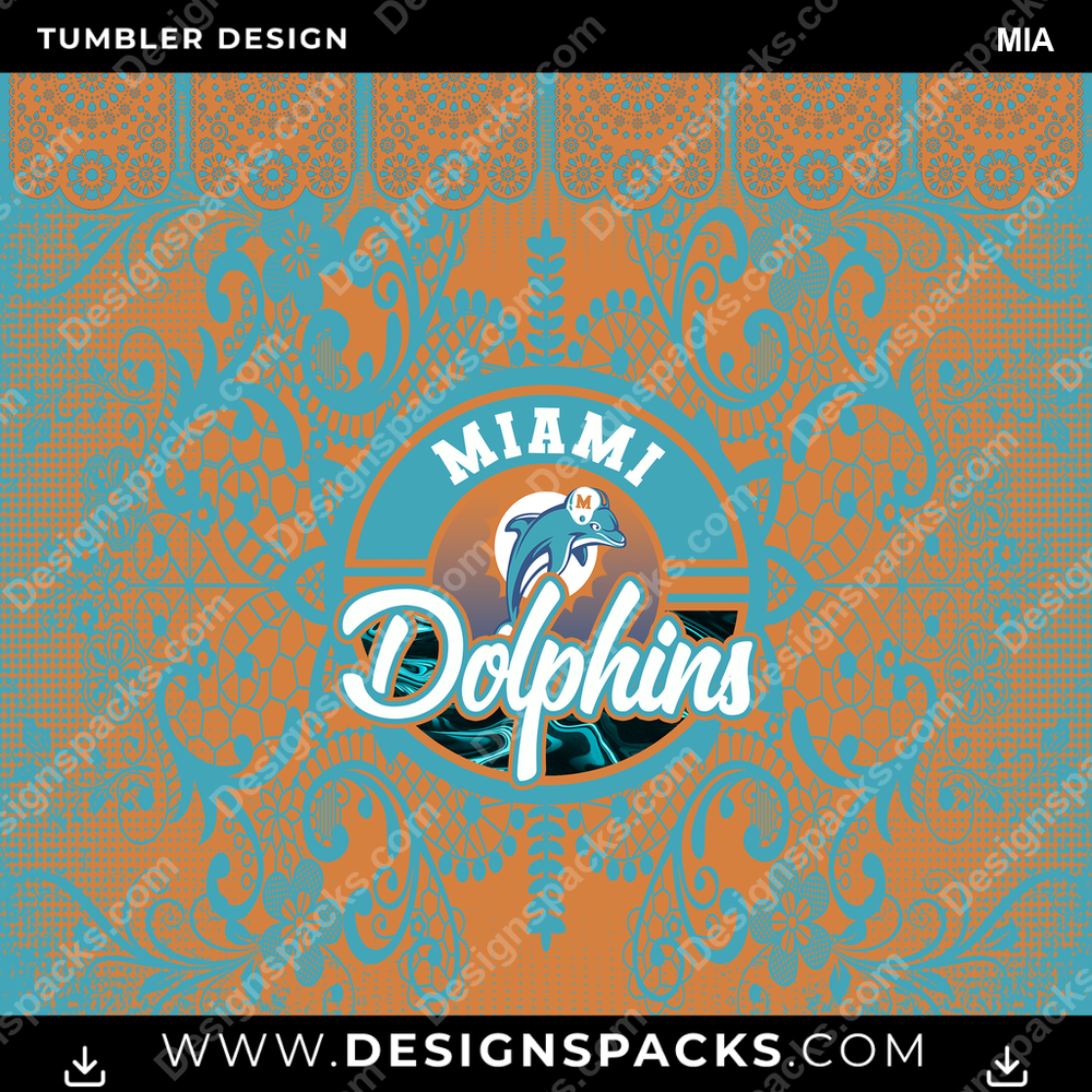 Football Lace & Logo MIA Tumbler Digital Wrap Design