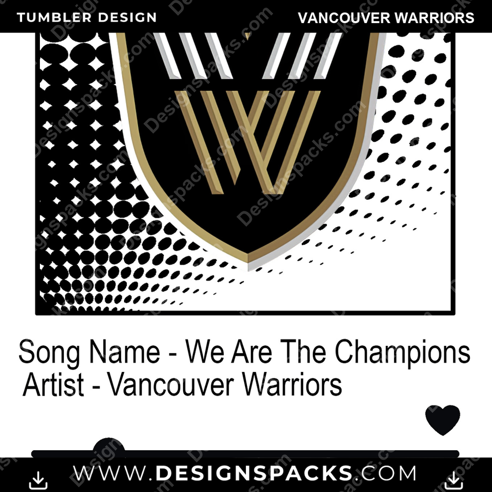 Lacrosse Playlist Vancouver Warriors Tumbler Digital Wrap Design