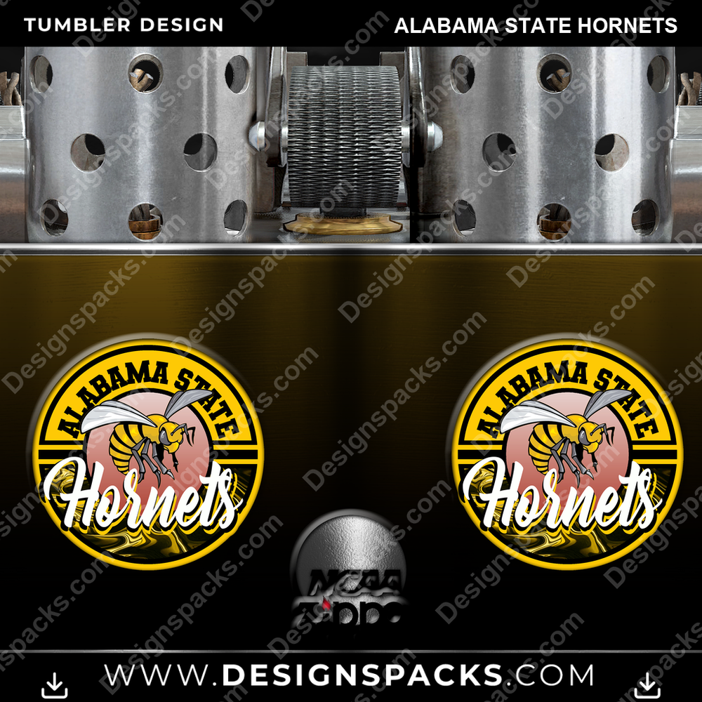 College Sport Zippo Lighter Alabama State Hornets Tumbler Digital Wrap Design