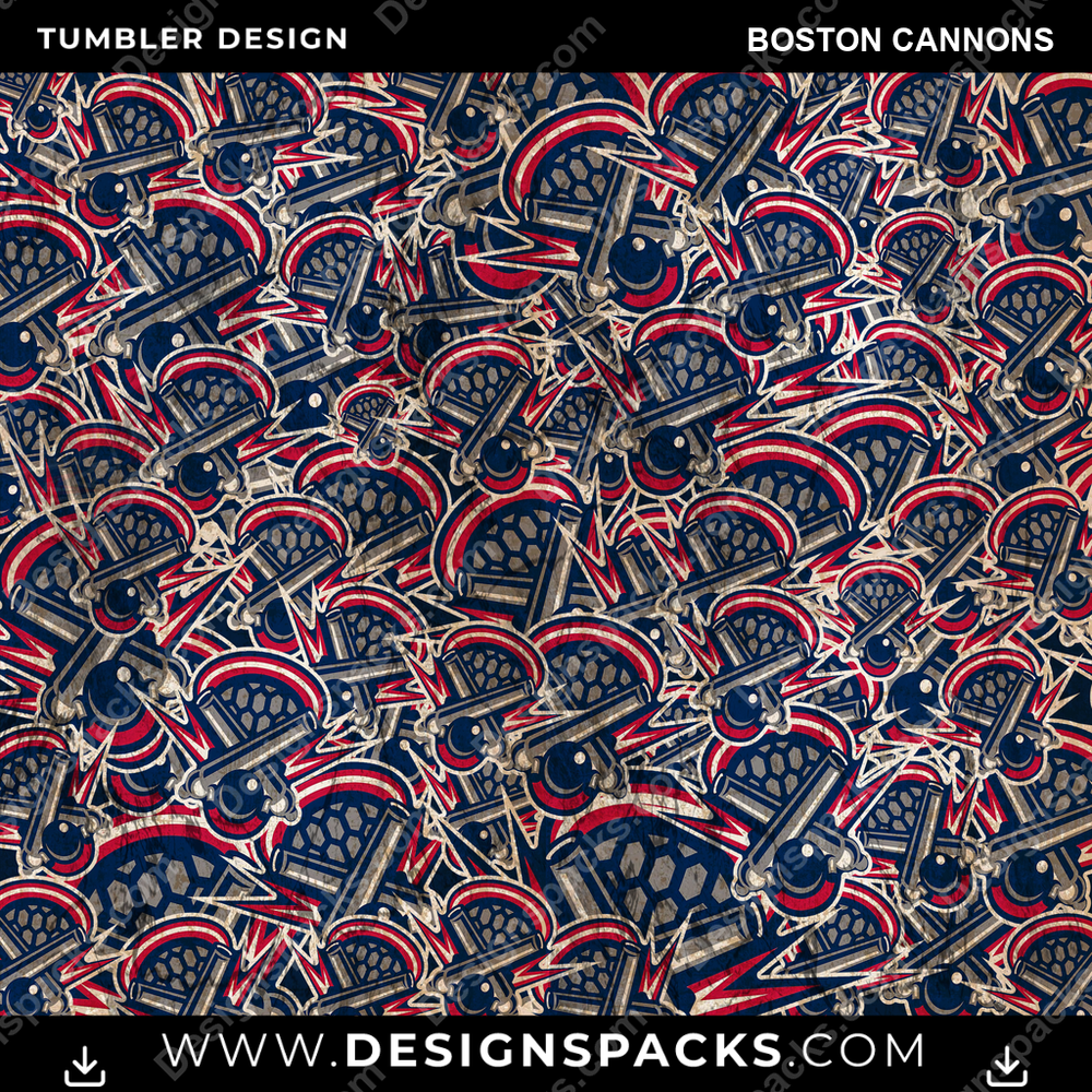 Lacrosse Logo BG Boston Cannons Tumbler Digital Wrap Design