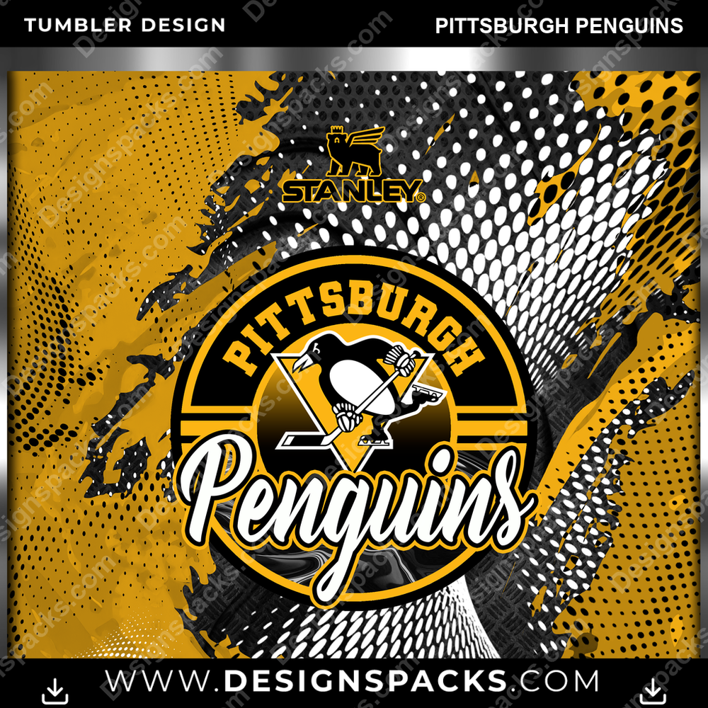 Ice Hockey Stanley Pittsburgh Penguins Tumbler Digital Wrap Design
