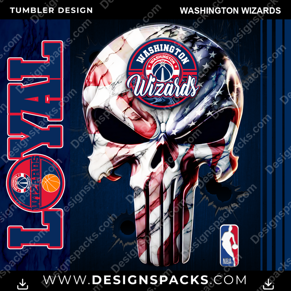Basketball Loyal Washington Wizards Tumbler Digital Wrap Design