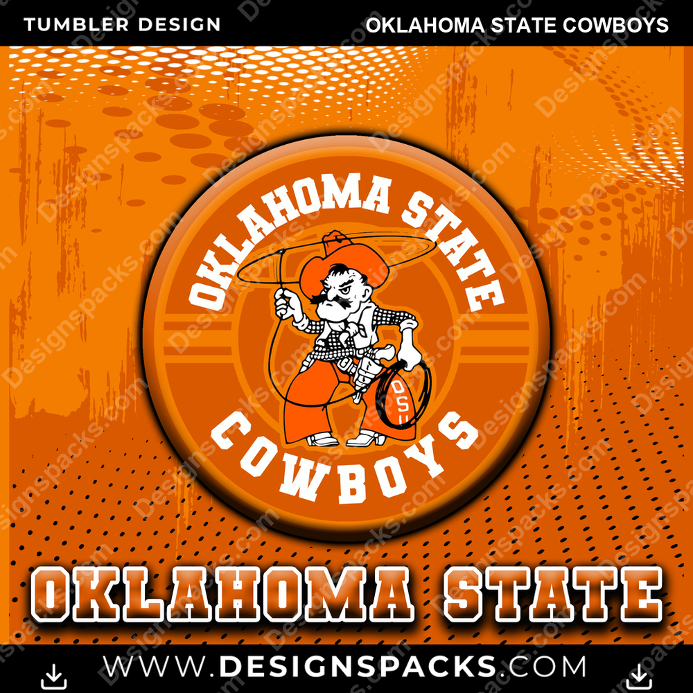 College Sport Dot Logo Oklahoma State Cowboys NCAA College Sport Tumbler Digital Wrap Design Download