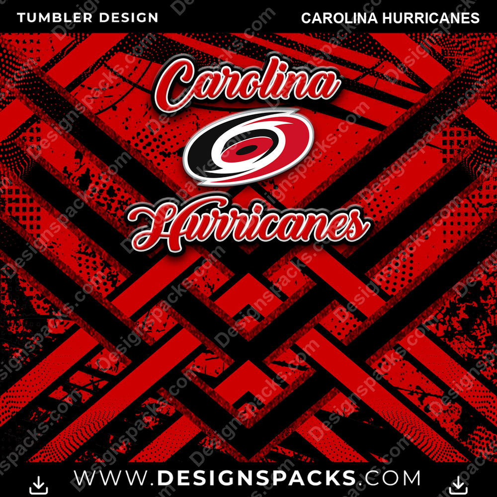 Ice Hockey Glitter Stripe Carolina Hurricanes NHL Hockey Tumbler Digital Wrap Design Download