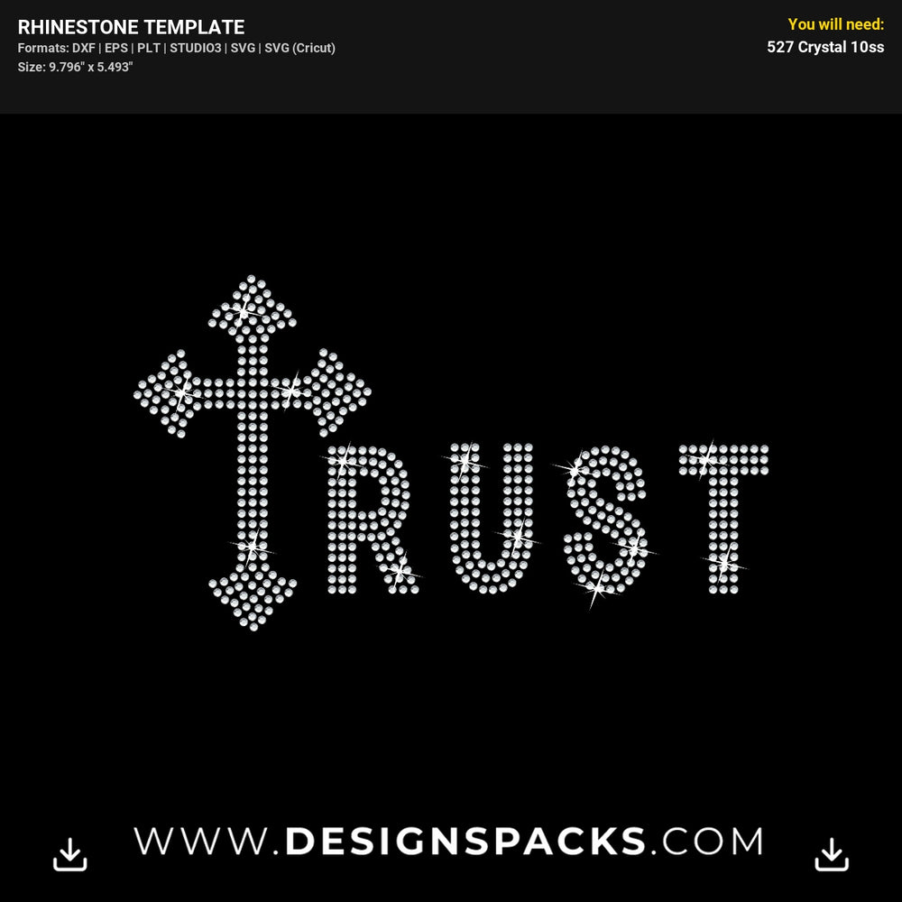 Trust The Process Faith Quote Rhinestone Digital Template