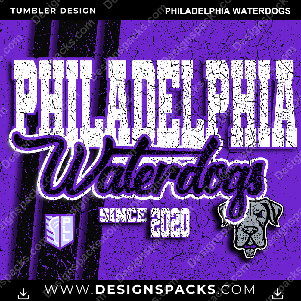 Lacrosse Grunge Philadelphia Waterdogs PLL Lacrosse Tumbler Digital Wrap Design Download