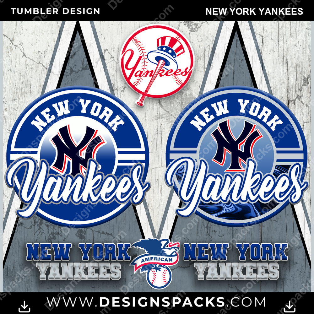 Baseball Sports New York Yankees MLB Baseball Tumbler Digital Wrap Design Download