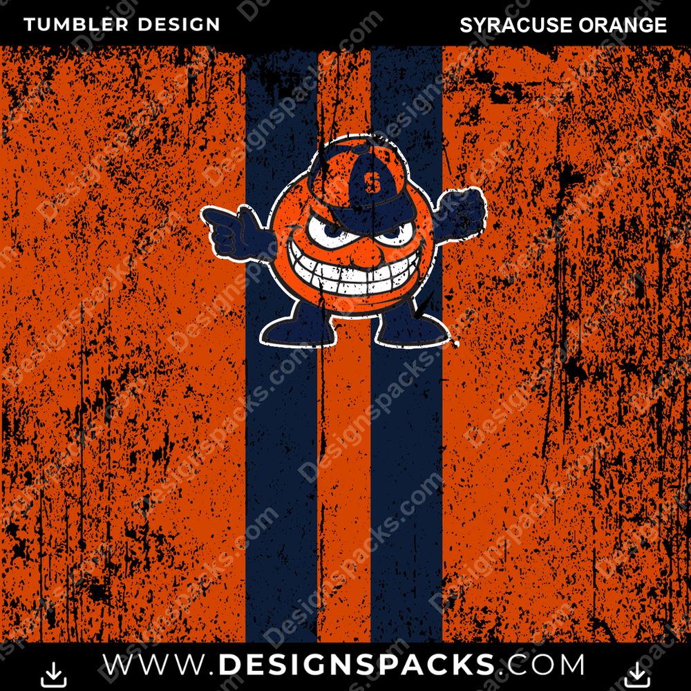 College Sport Grunge Style Syracuse Orange NCAA College Sport Tumbler Digital Wrap Design Download