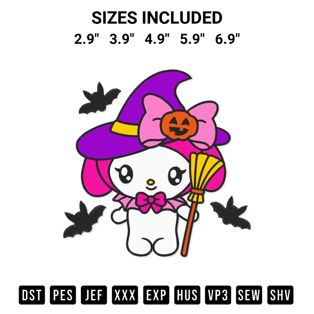 Elevate your next project with our Hello Kitty My Melody Halloween Embroidery Design embroidery file. Shop high-quality digital patterns instantly at Designspacks.com. Available sizes: 2.9", 3.9", 4.9", 5.9", 6.9".