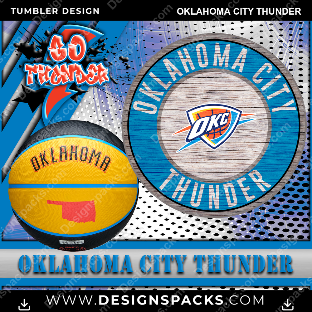 Basketball Go Team Oklahoma City Thunder Tumbler Digital Wrap Design