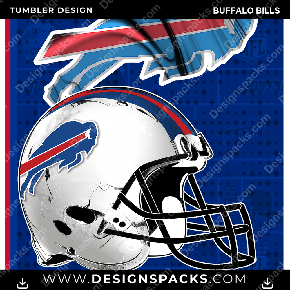 Pósters de fútbol Buffalo Bills Tumbler Diseño de envoltura digital