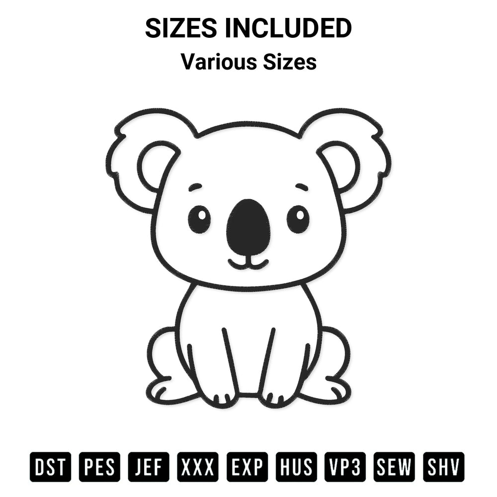 Stitch like a pro with the Koala Applique Embroidery Design embroidery pattern from Designspacks.com. High-quality digital machine embroidery file. Available sizes: Various Sizes.