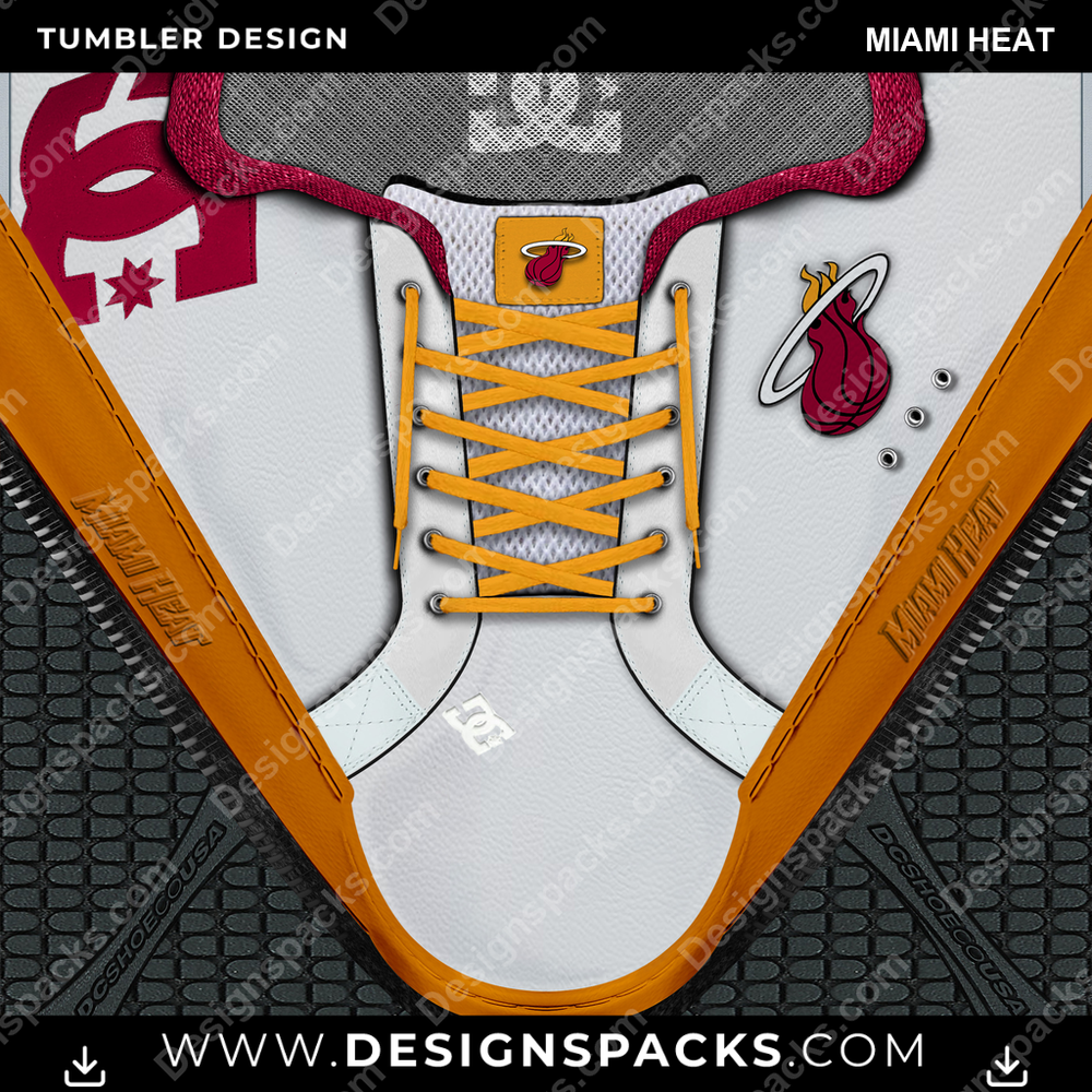 Basketball DC Sneaker Miami Heat Tumbler Digital Wrap Design