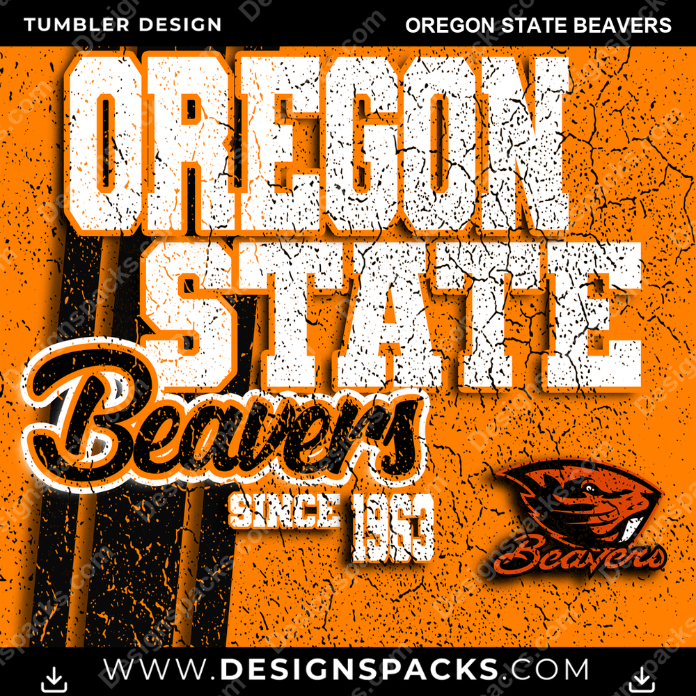 College Sport Grunge Oregon State Beavers NCAA College Sport Tumbler Digital Wrap Design Download