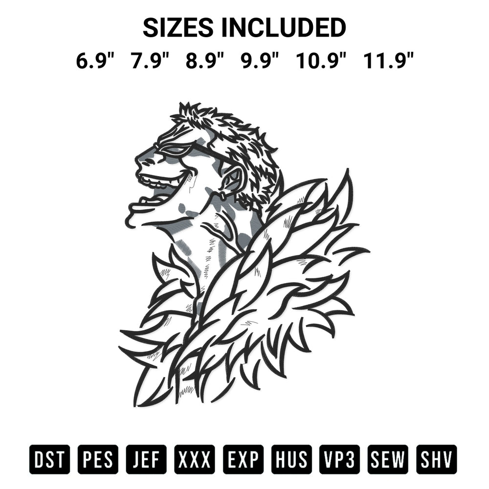 Stitch like a pro with the Pattern Doflamingo Embroidery Design embroidery pattern from Designspacks.com. High-quality digital machine embroidery file. Available sizes: 6.9", 7.9", 8.9", 9.9", 10.9", 11.9".