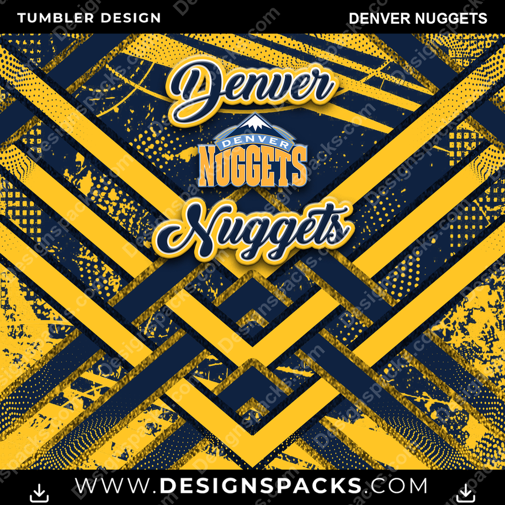 Basketball Glitter Stripe Denver Nuggets Tumbler Digital Wrap Design