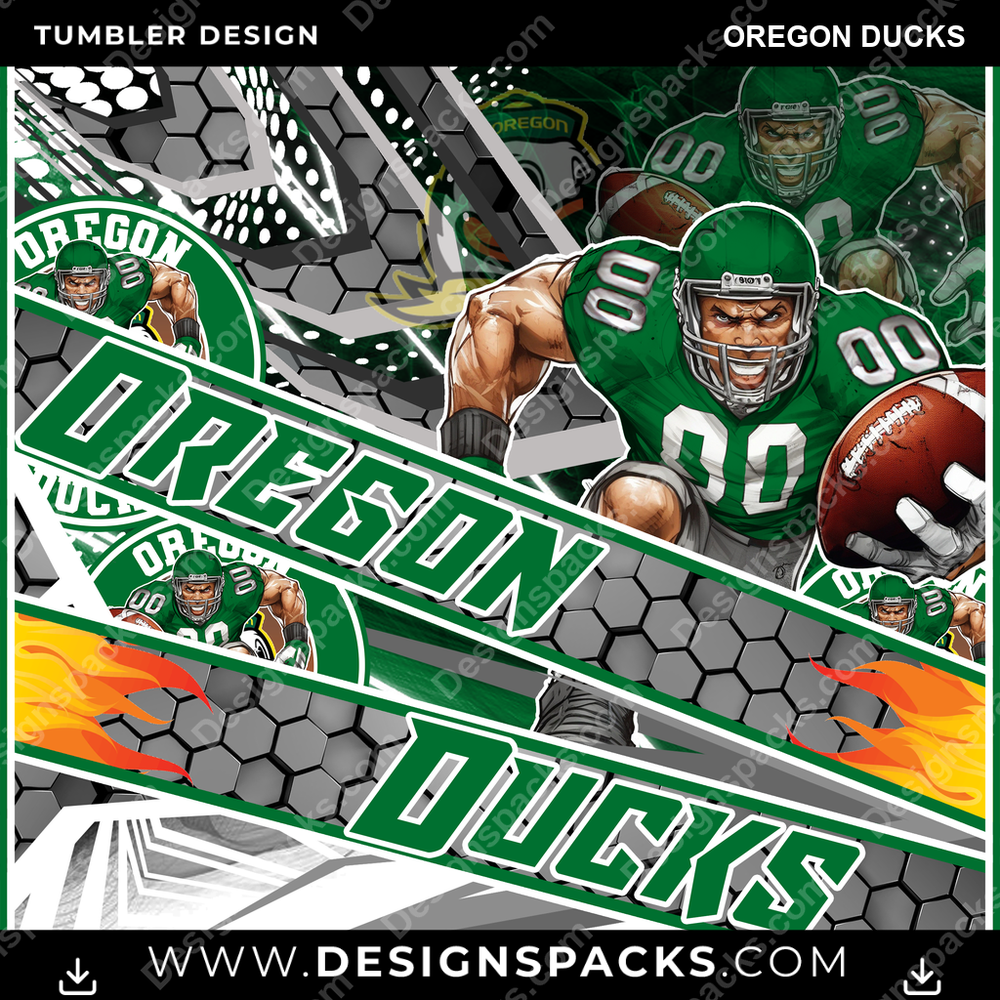 College Sport Fathead Oregon Ducks Tumbler Digital Wrap Design