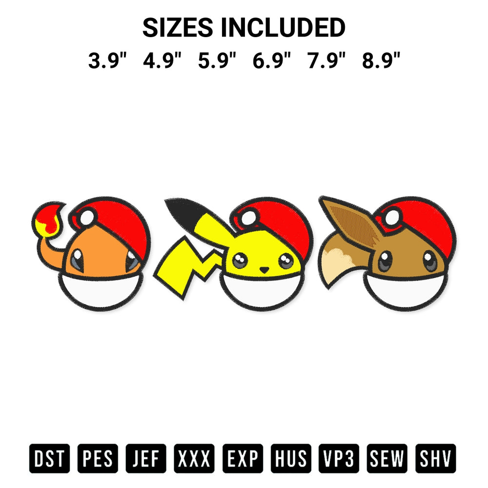 Download the Pokemon Balls Embroidery Design machine embroidery design exclusively at Designspacks.com. Premium digitized pattern for apparel and DIY crafts. Available sizes: 3.9", 4.9", 5.9", 6.9", 7.9", 8.9".