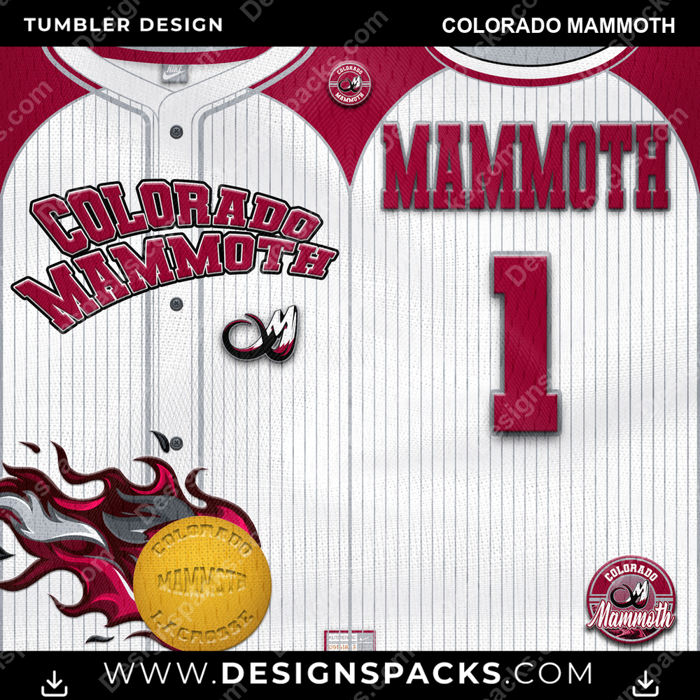 Lacrosse Team Button-Up Jersey Colorado Mammoth Tumbler Digital Wrap Design