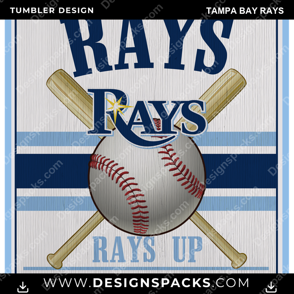 Baseball Vintage Wood Logo Tampa Bay Rays MLB Baseball Tumbler Digital Wrap Design Download