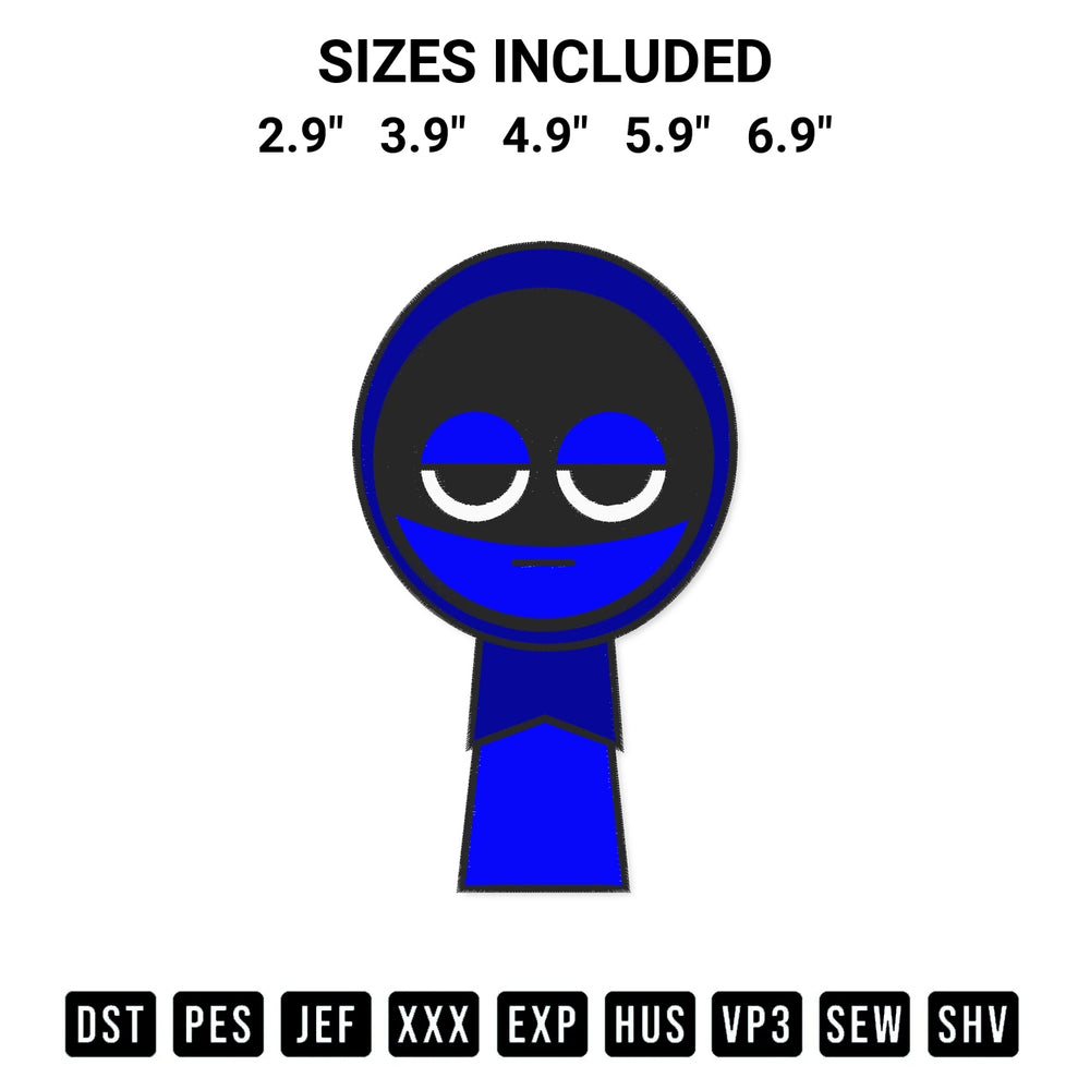 Transform your fabrics with the Blue Jevin Incredibox Sprunki Embroidery Design embroidery design. Instant access to premium digitized patterns at Designspacks.com. Available sizes: 2.9", 3.9", 4.9", 5.9", 6.9".