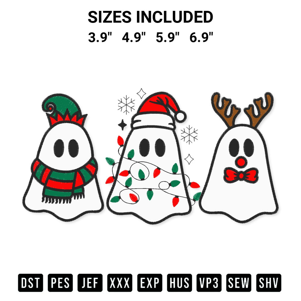 Looking for the perfect pattern? Download the Ghost Elf Santa Reindeer Embroidery Design embroidery design today at Designspacks.com. Crisp, clean stitching guaranteed. Available sizes: 3.9", 4.9", 5.9", 6.9".