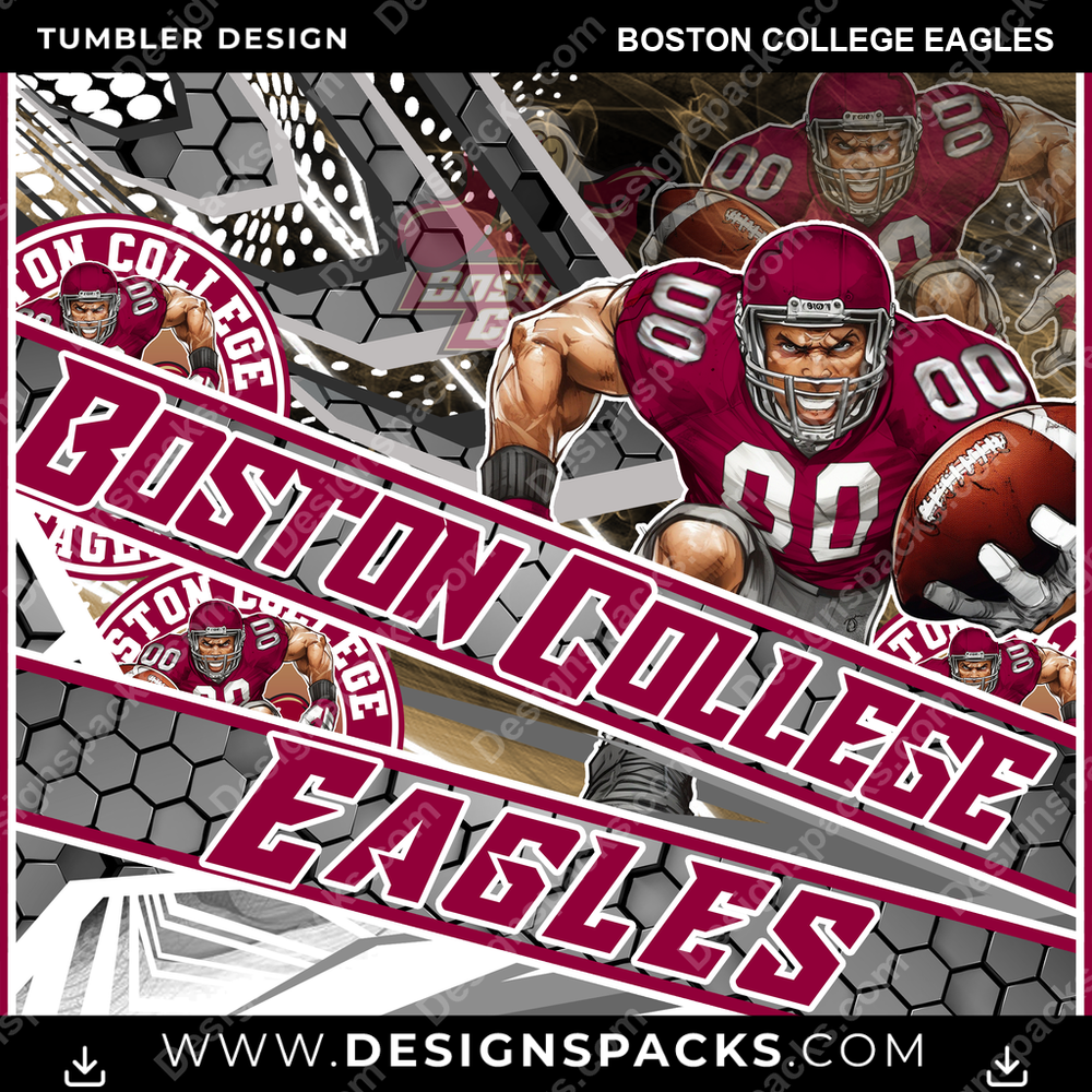 College Sport Fathead Boston College Eagles NCAA Tumbler Digital Wrap Design Download